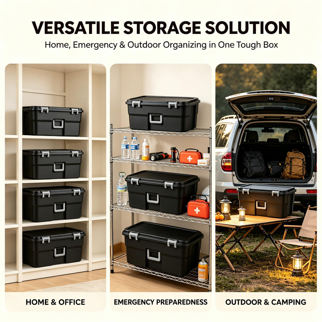 Storage Chest 22 Gal Heavy Duty Lockable Trunk with Wheels I332