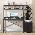 52" Computer Desk with Bookshelf, 3 Drawers & Hutch A305737