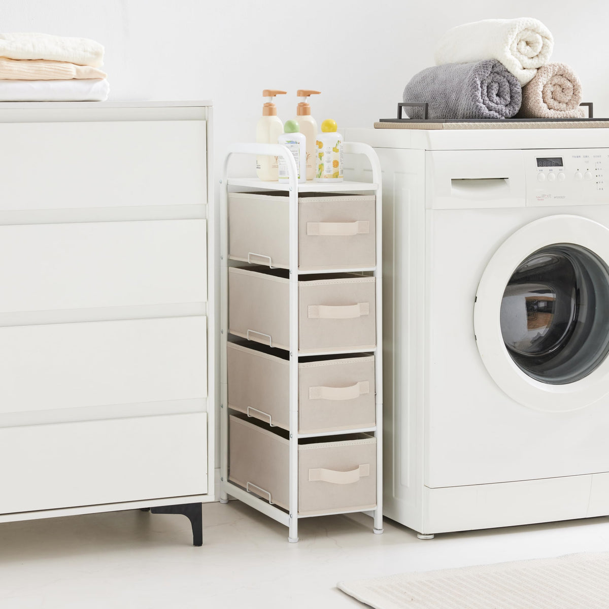 4 Drawer Narrow Fabric Dresser V681