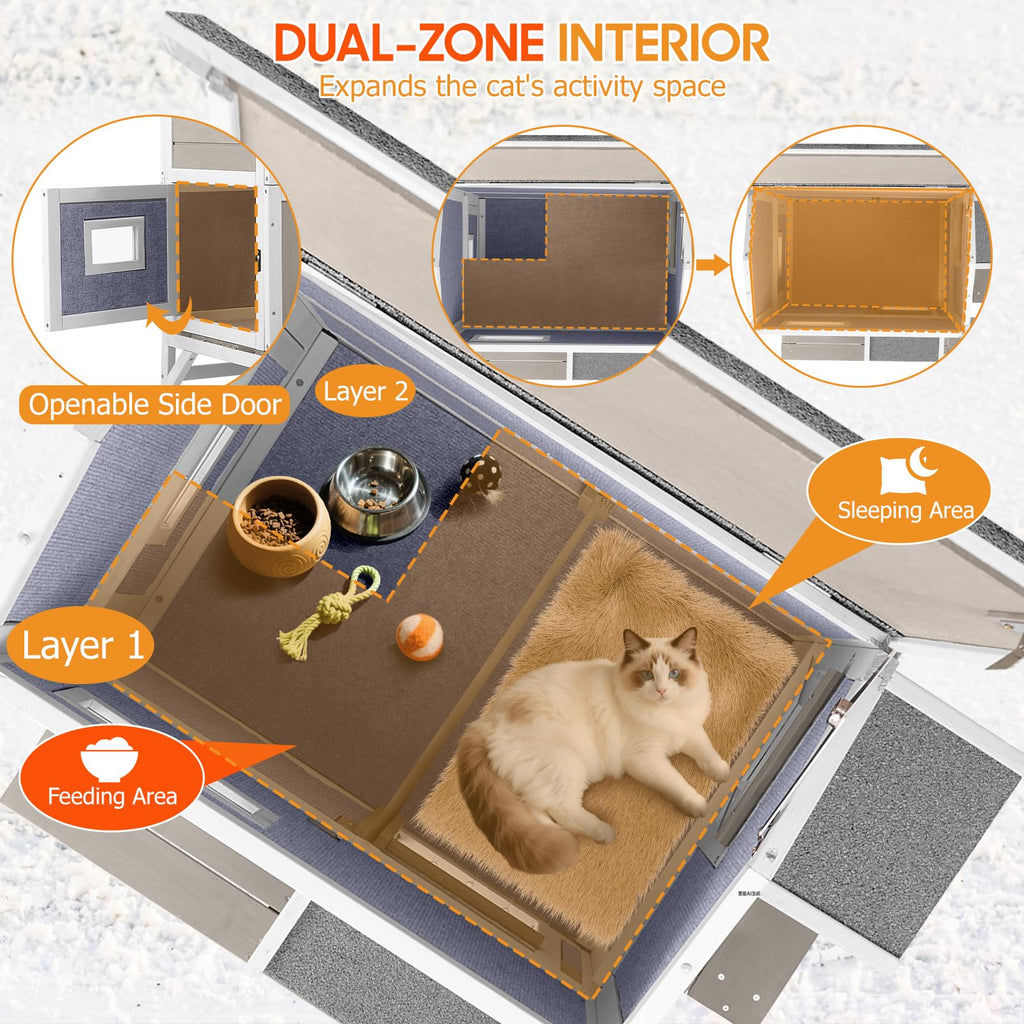 Insulated Outdoor Multi-Level Cat House G99804