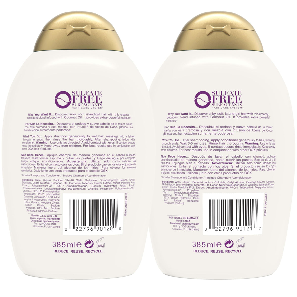 Coconut Oil Shampoo & Conditioner Set F3891