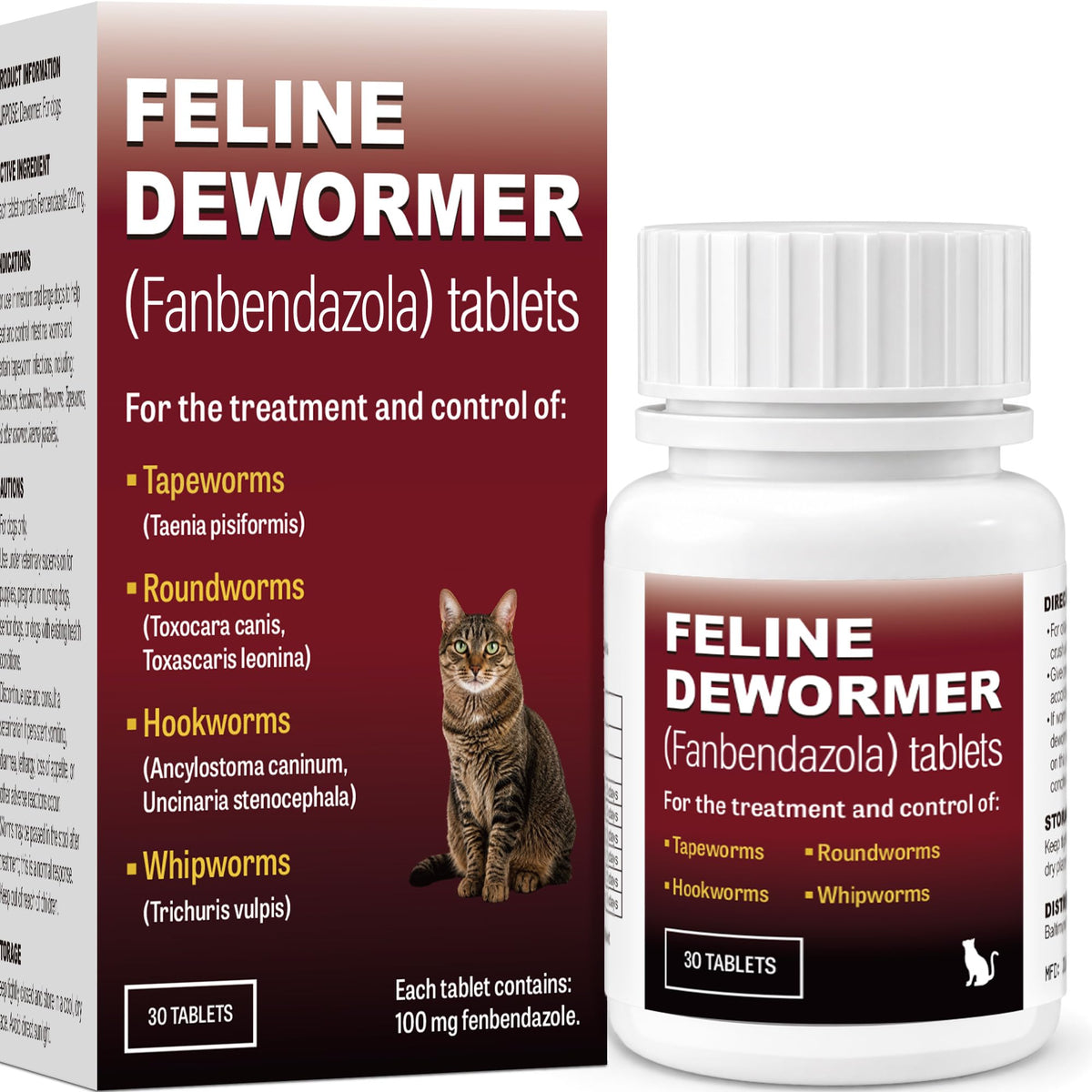 Cat Dewormer, Beef Flavor, 30 Tablets C40463