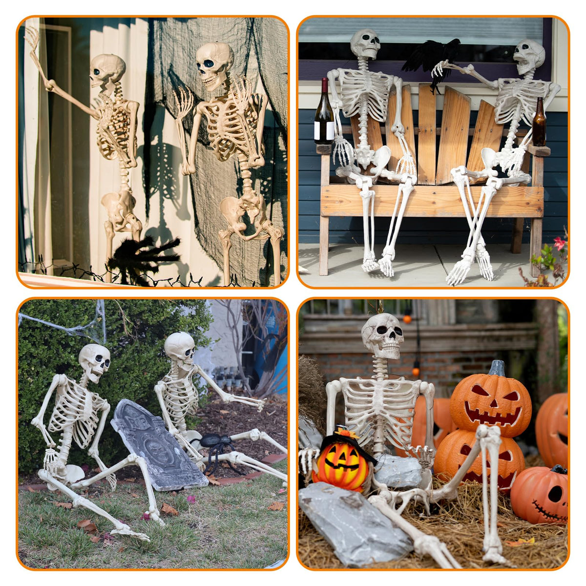 6 Pack Halloween Skeletons 3 5.4ft 3 3ft Q726