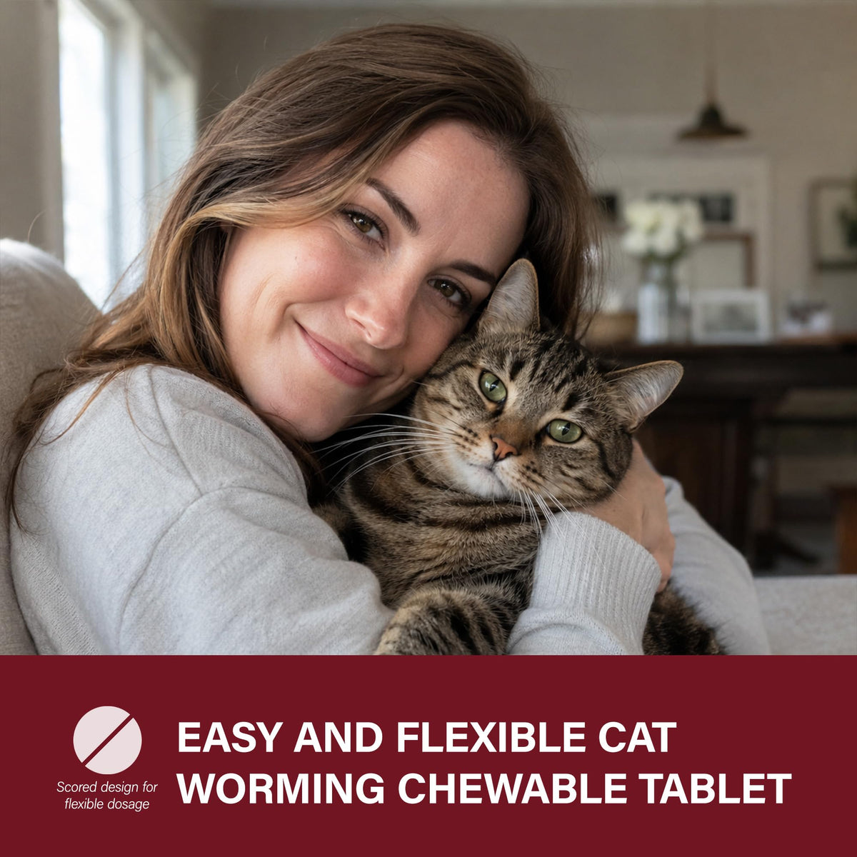 Cat Dewormer, Beef Flavor, 30 Tablets C40463