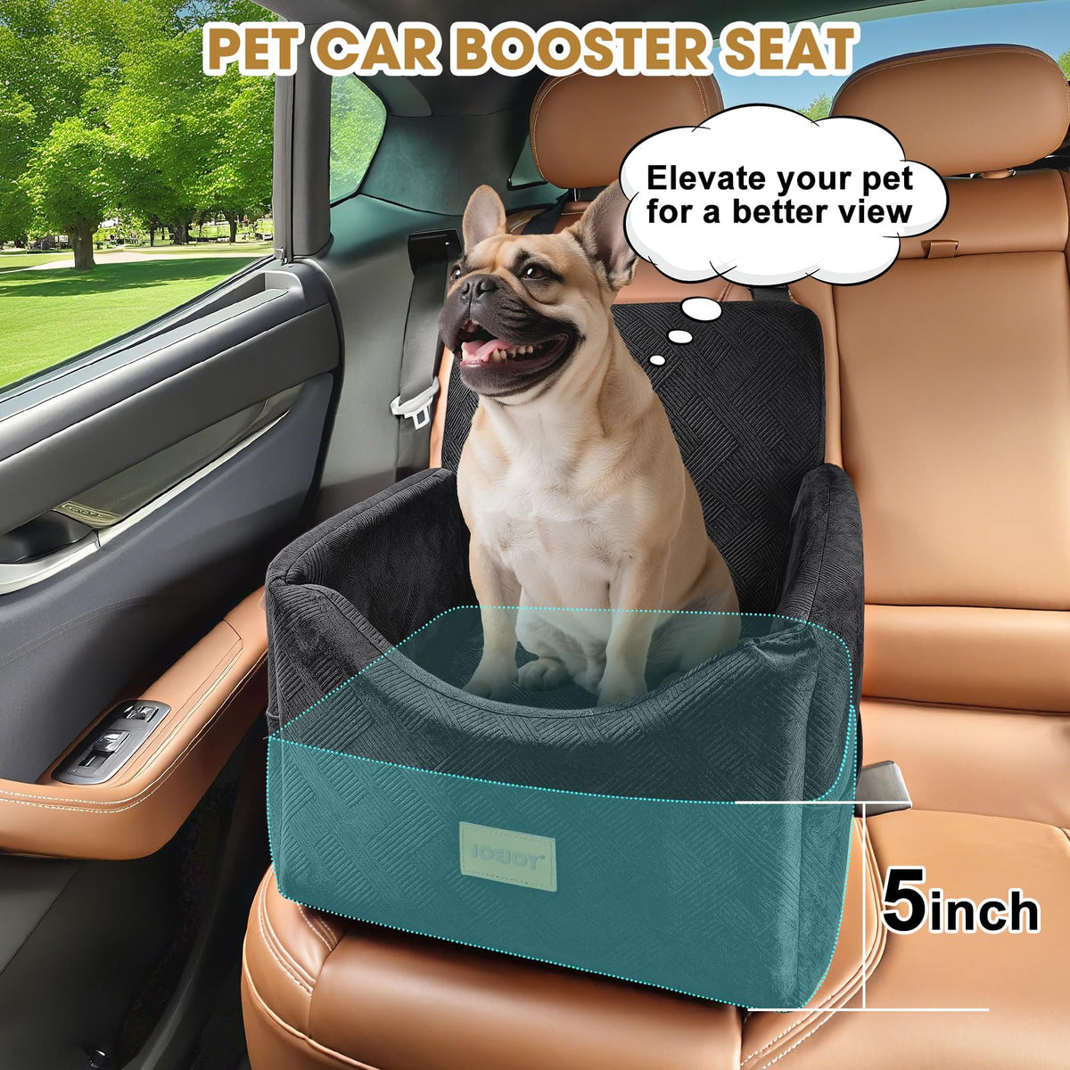 Dog Car Seat with Detachable Washable Cover and Cushion R485062