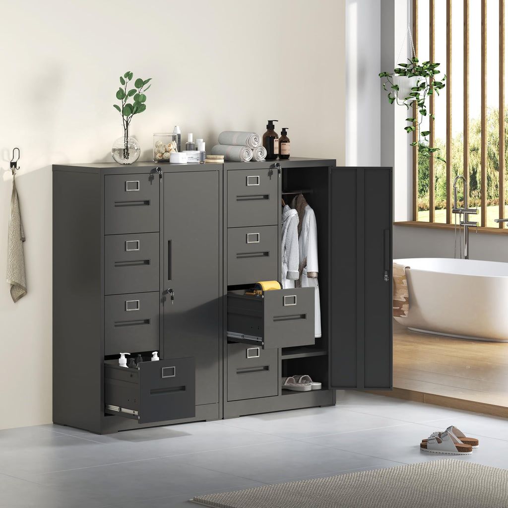 4 Drawer Metal File Cabinet with Lock T7252