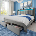 Full Size Bed Frame with Storage Headboard and Drawers K834485