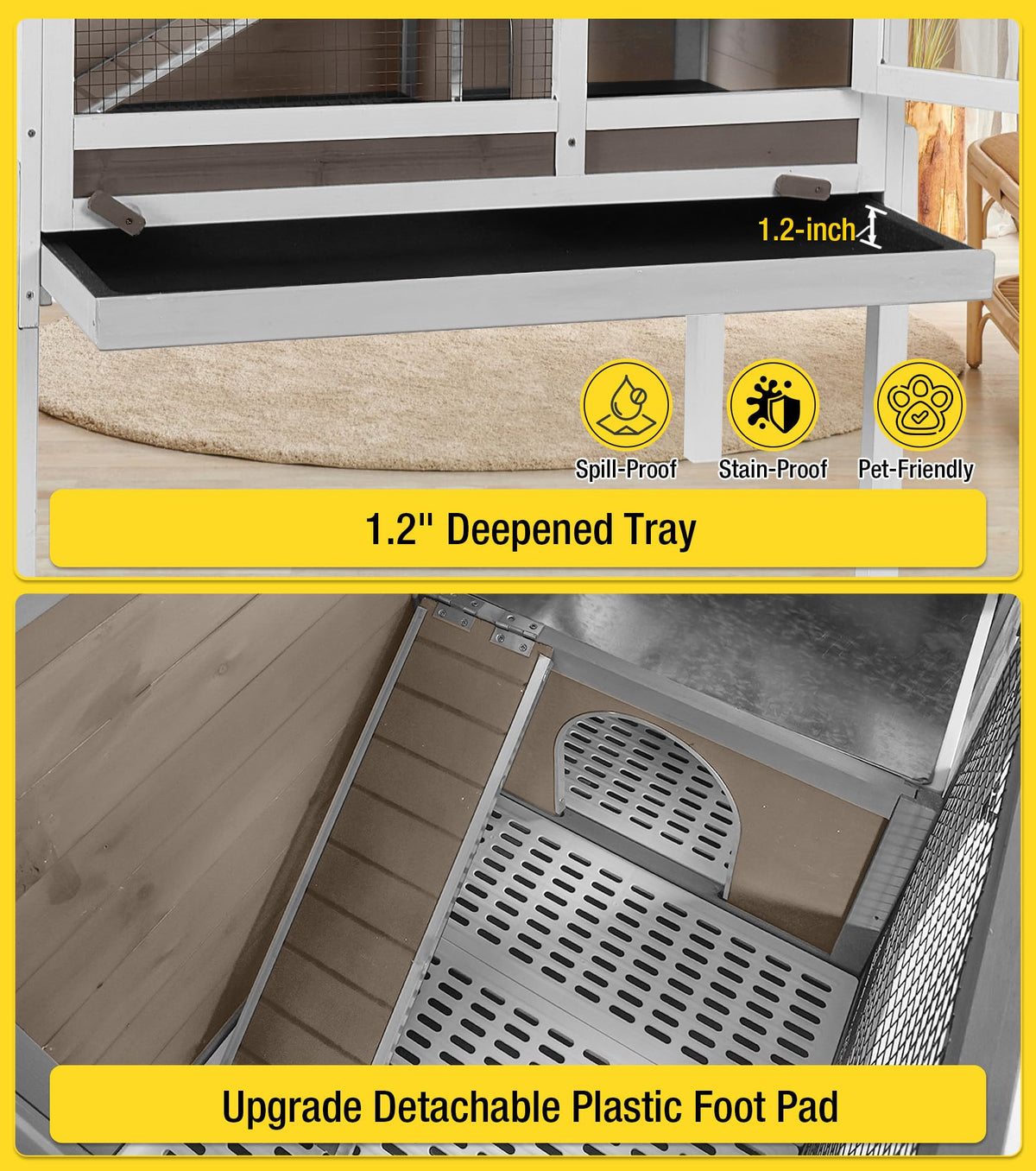 Brown Guinea Pig Cage with Sliding Tray and Ramp X1056