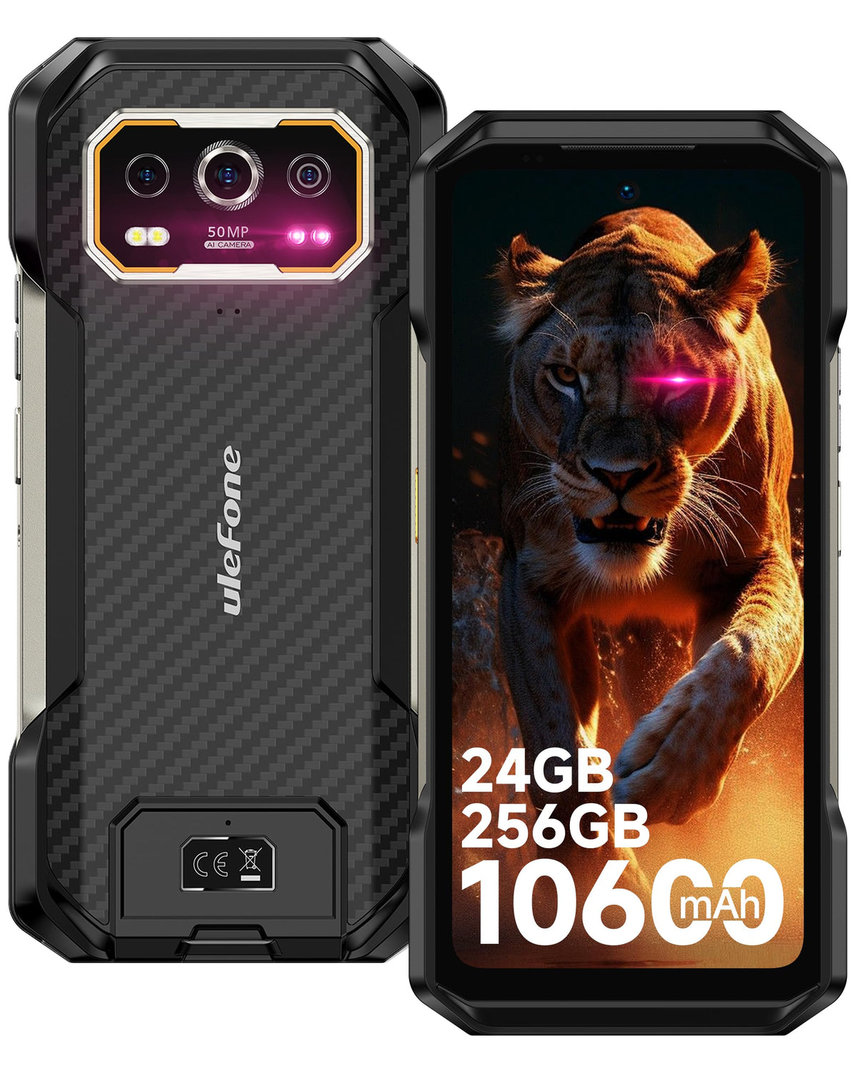 Rugged Smartphone Unlocked 64MP Night Vision 50MP Ultra-Wide Camera H6505