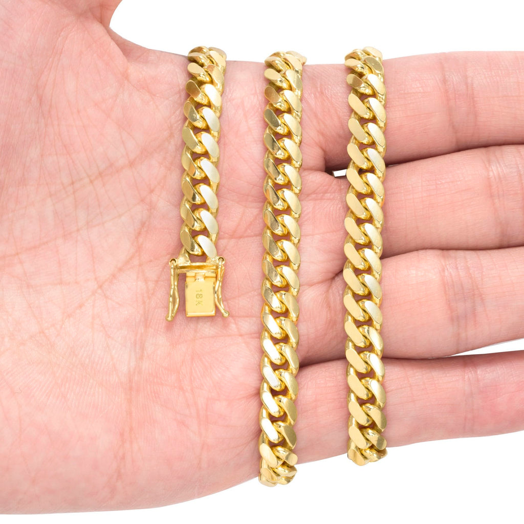 18k Yellow Gold Cuban Link Chain Necklace B40470