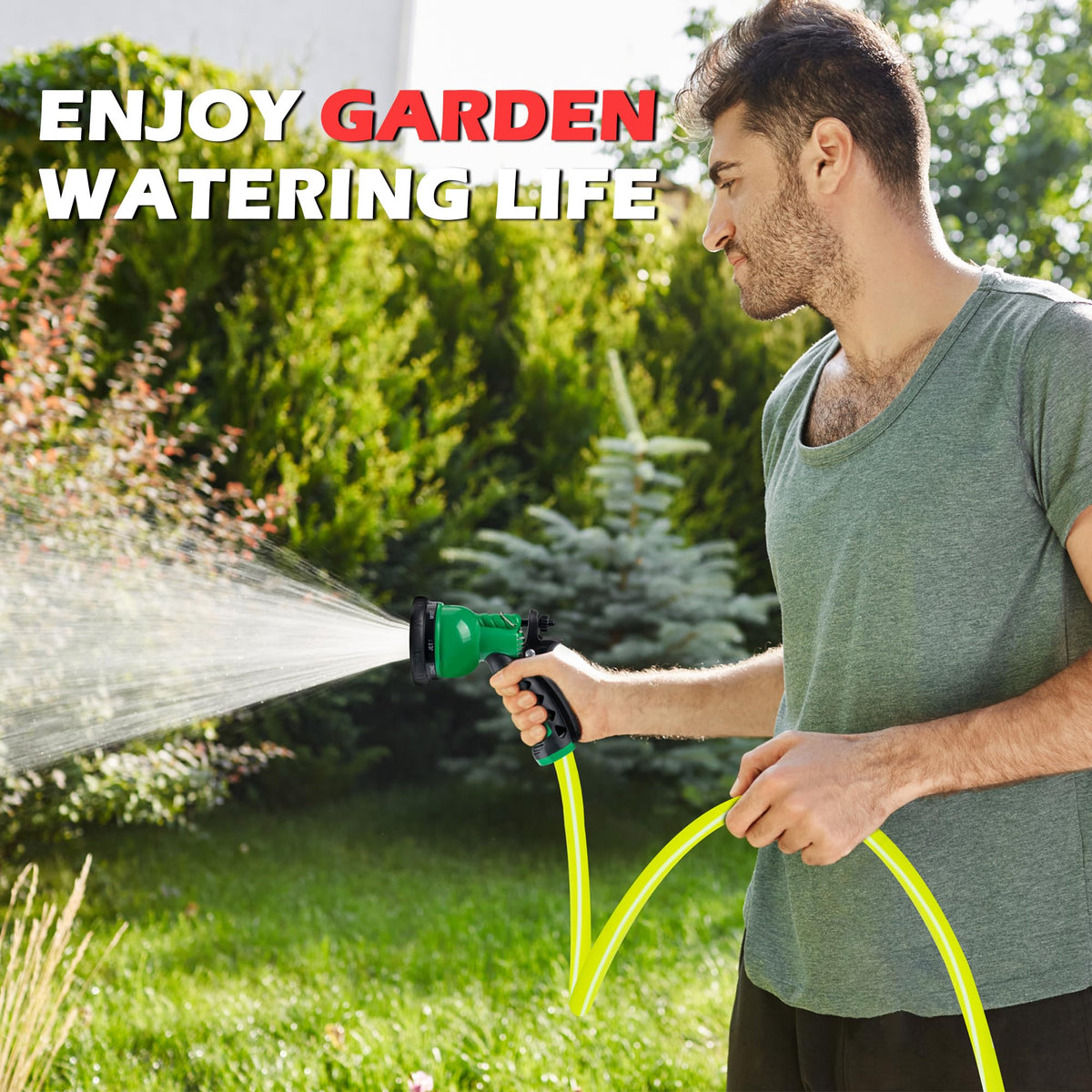 100FT x 5/8" Lightweight Hybrid Rubber Garden Hose E71285