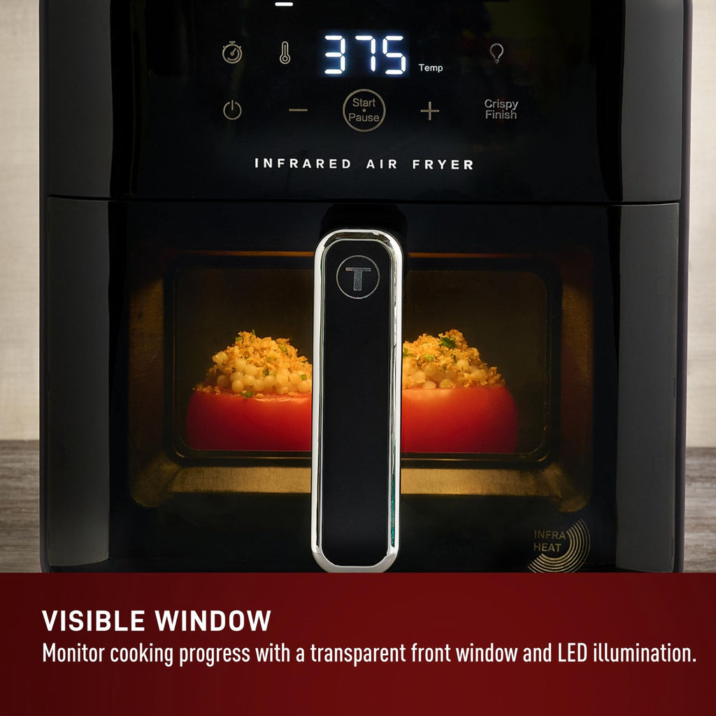 Infrared Air Fryer Toaster Oven Combo, 6 Qt Digital Touch Screen, 1550W, Black Z1498