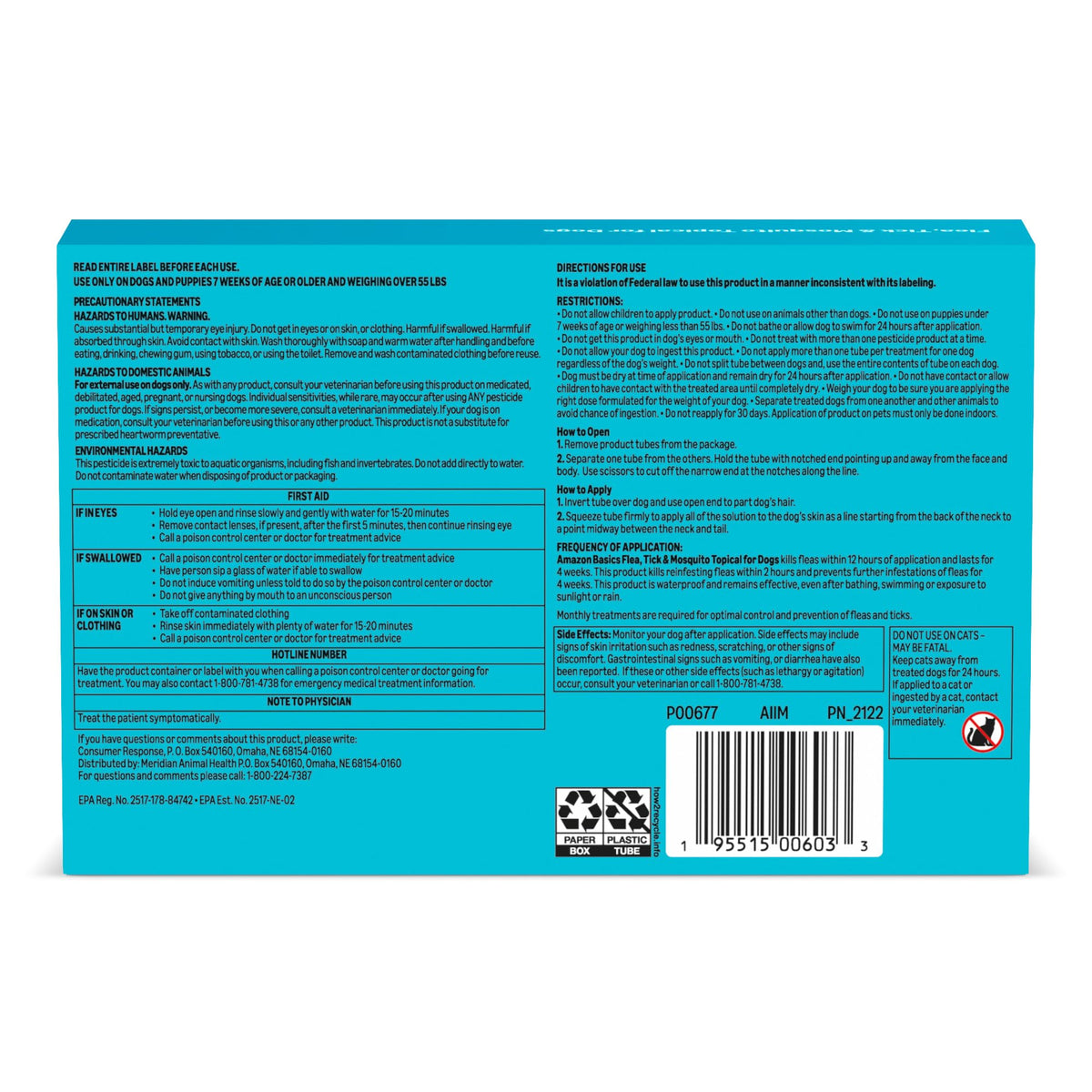 Flea, Tick & Mosquito Topical Treatment for X-Large Dogs, 6 Count P72990