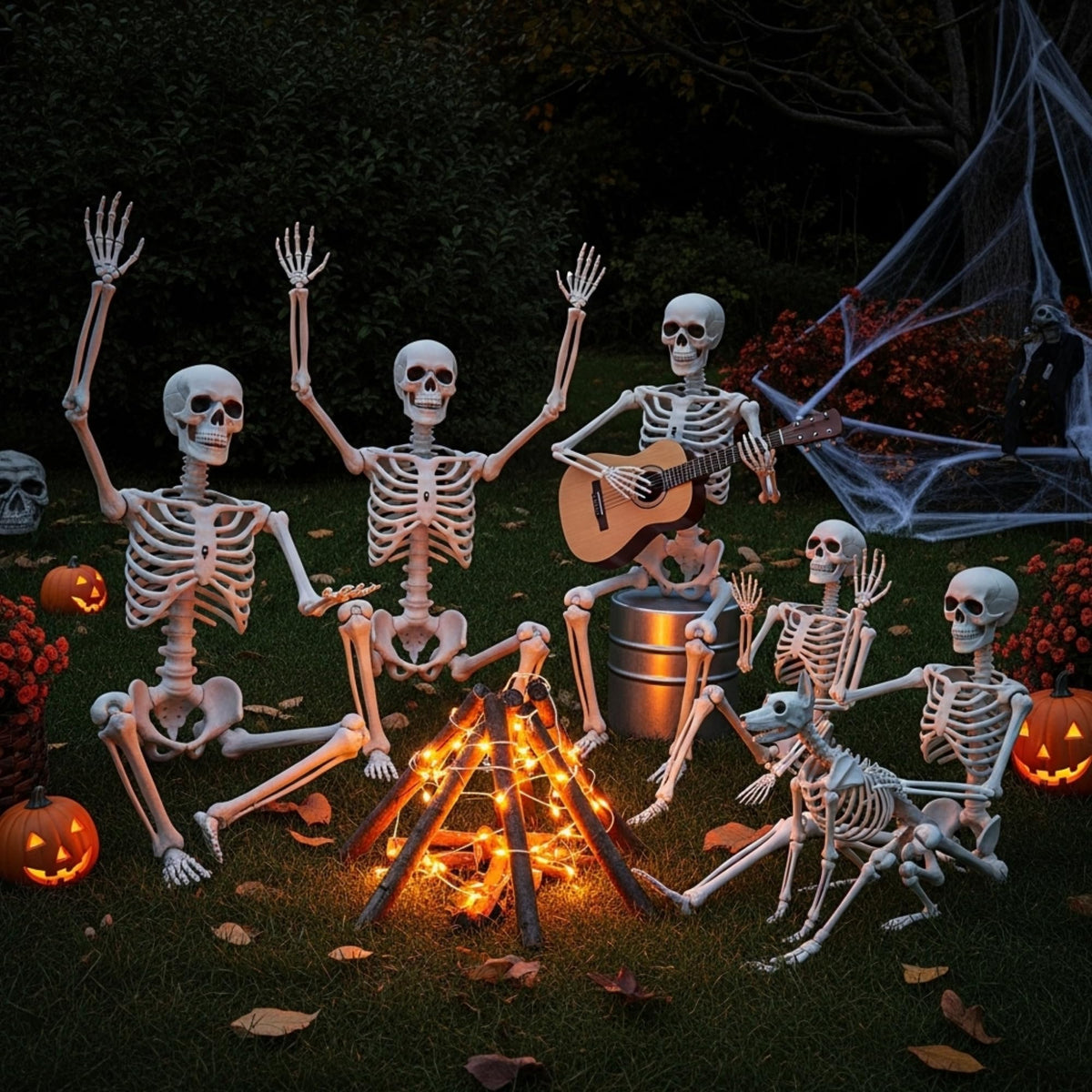 6 Pack Halloween Skeletons 3 5.4ft 3 3ft Q726
