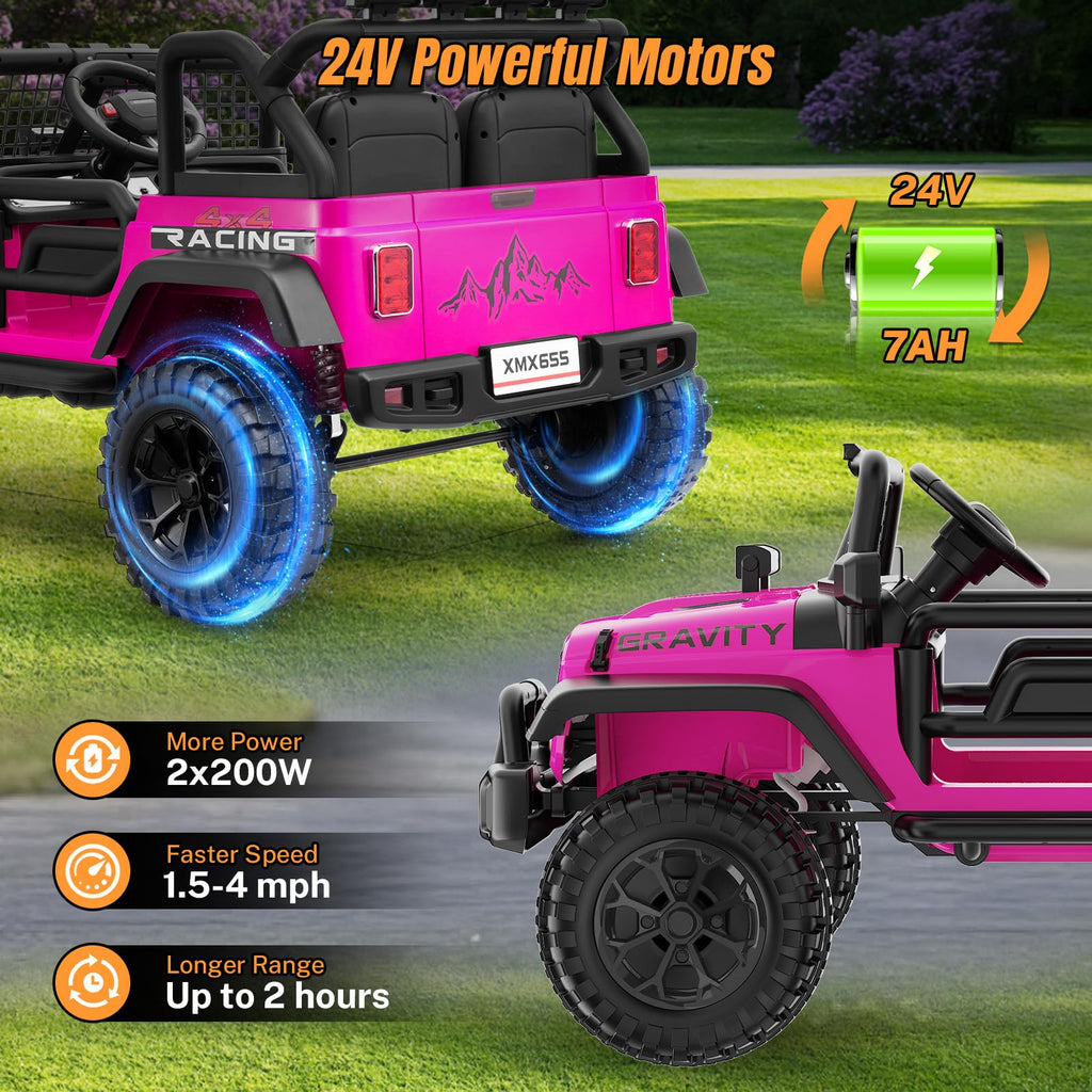 24V 2 Seater Pink Ride On Car R216