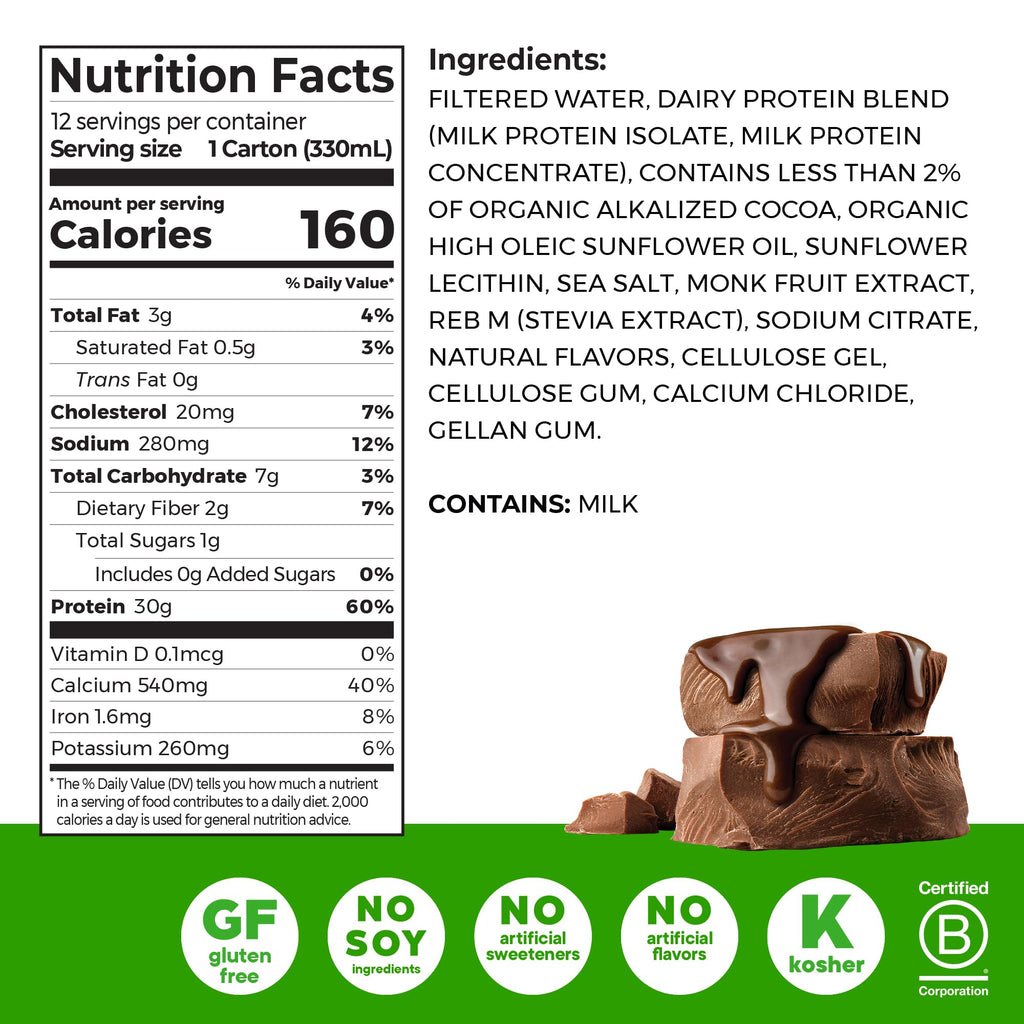 30g High Protein Shake Chocolate Fudge & Vanilla Bean 11 Fl Oz 2 Pack of 12 J38092