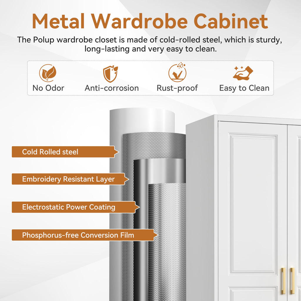 Metal Armoire Wardrobe Closet with 2 Doors M541