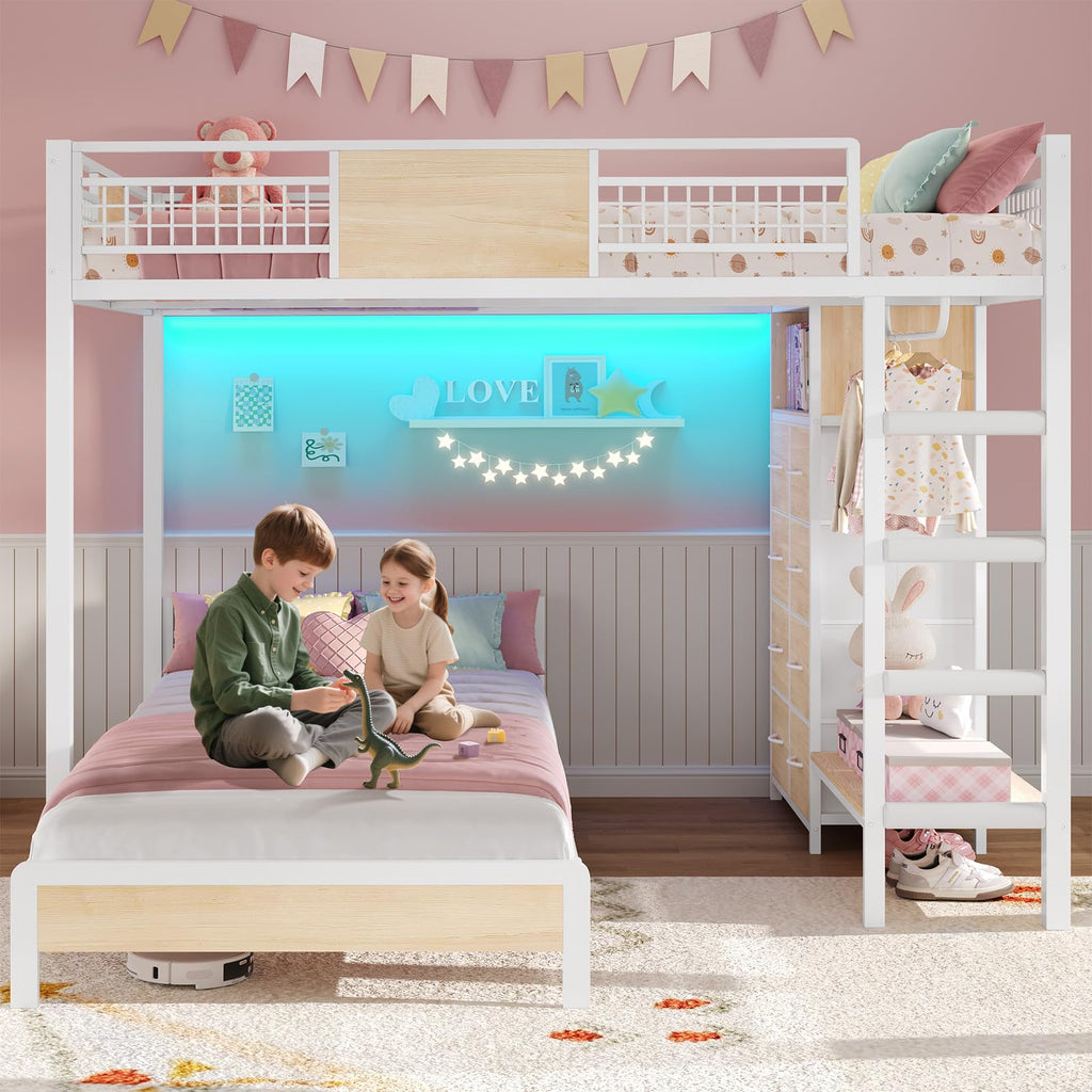 Full Over Twin Bunk Bed with 8 Storage Drawers Y2909