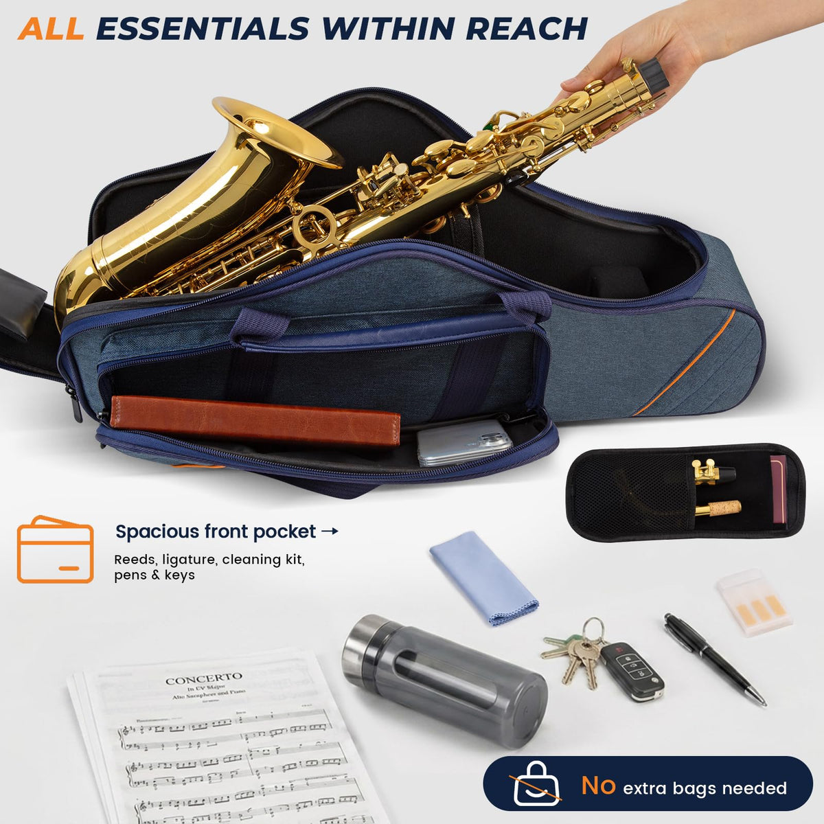 Blue Padded Alto Saxophone Case Z26497