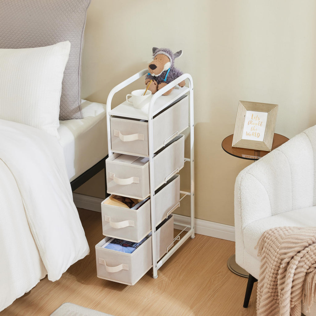 4 Drawer Narrow Fabric Dresser V681