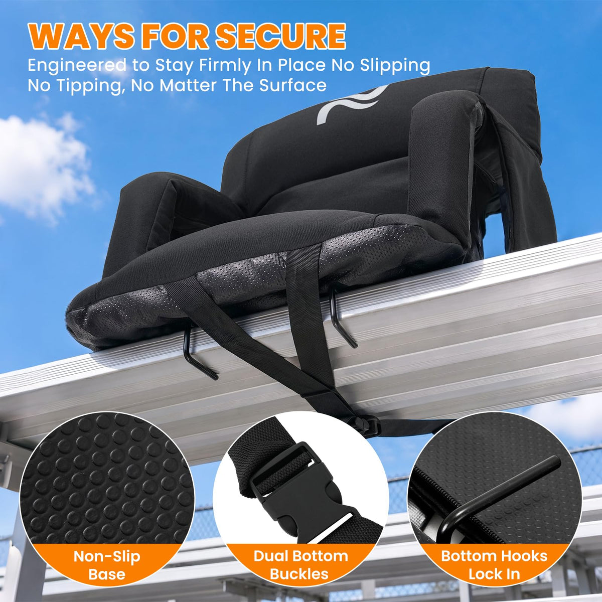 Extra Wide Padded Stadium Seats with Back Support A263