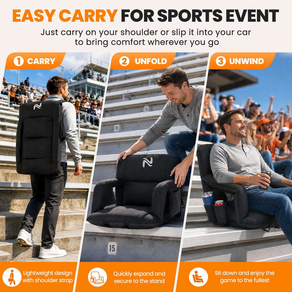 Extra Wide Padded Stadium Seats with Back Support A263