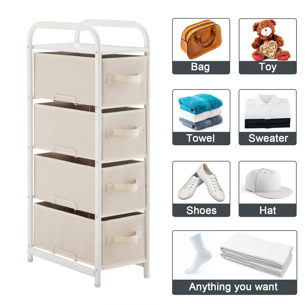 4 Drawer Narrow Fabric Dresser V681