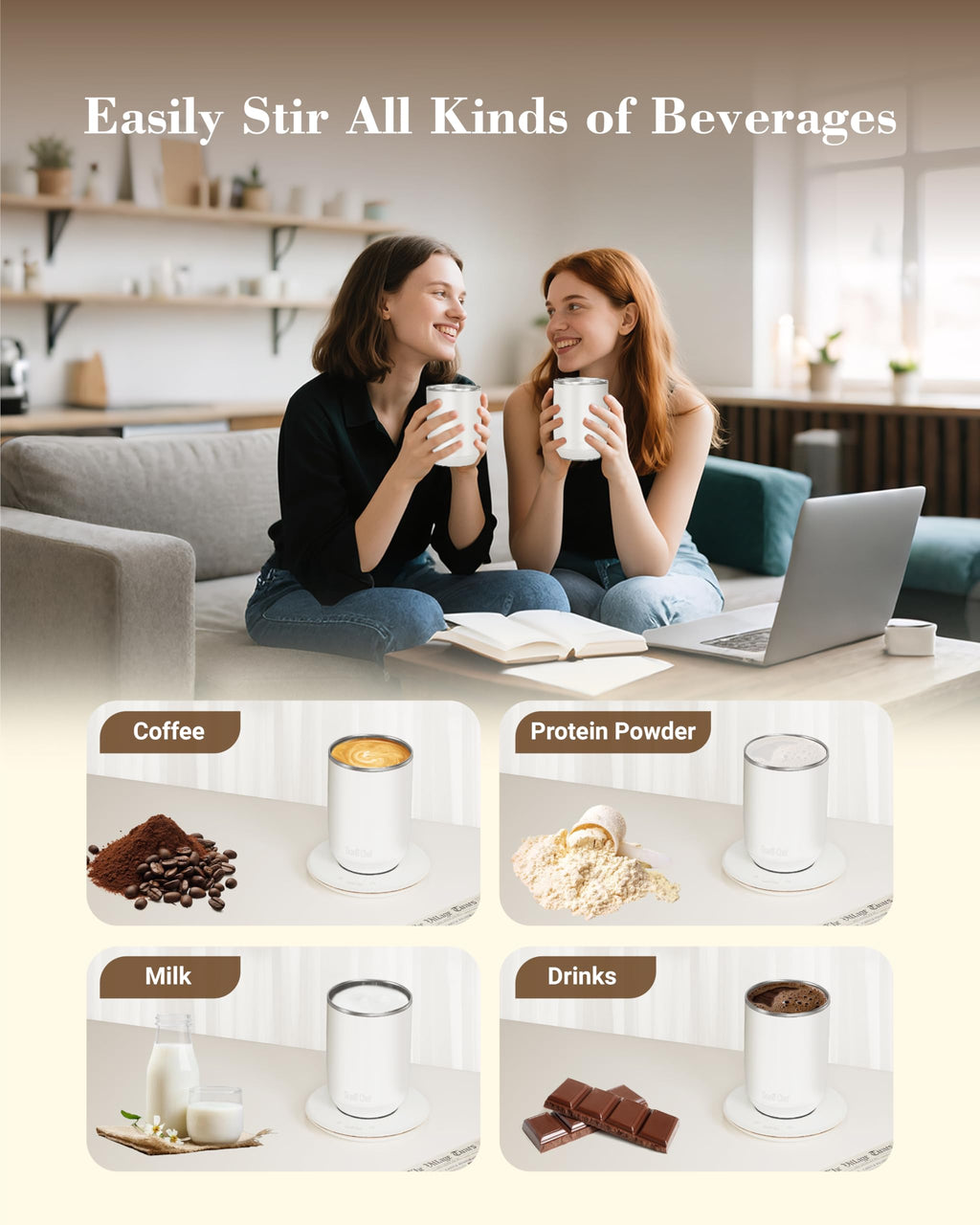 Self-Heating 10oz Temperature Controlled Coffee Mug with Dripper Q231