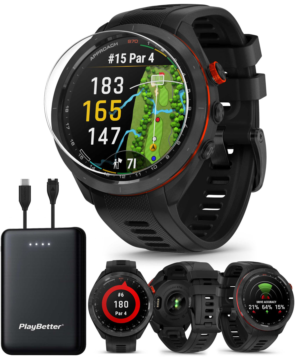 Black 47mm Golf GPS Smartwatch L275497