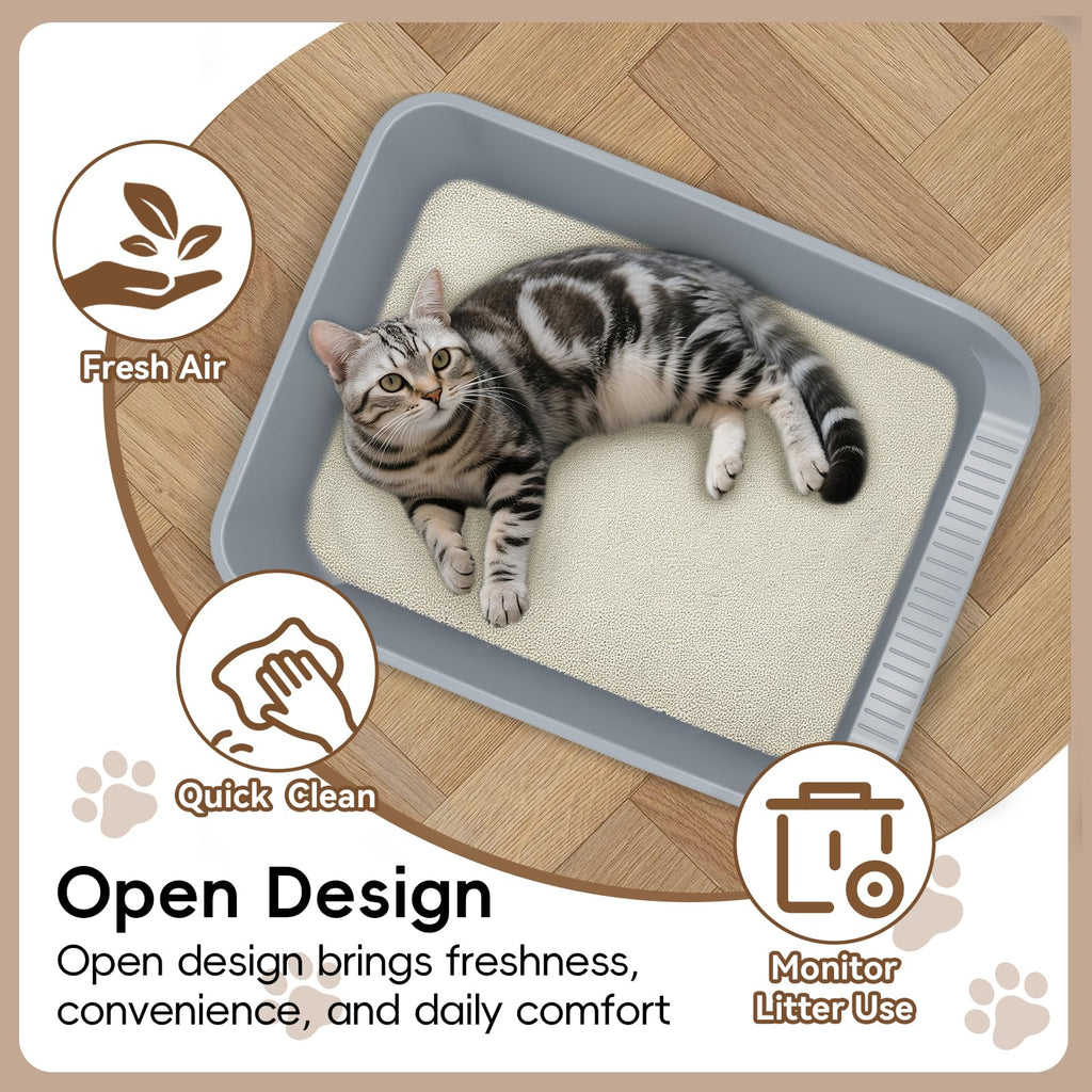 Large High Sided Plastic Cat Litter Box B40537