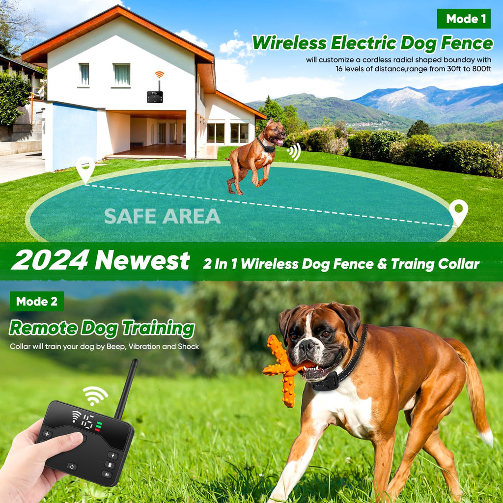 Wireless Dog Fence with Remote Training Collar I967
