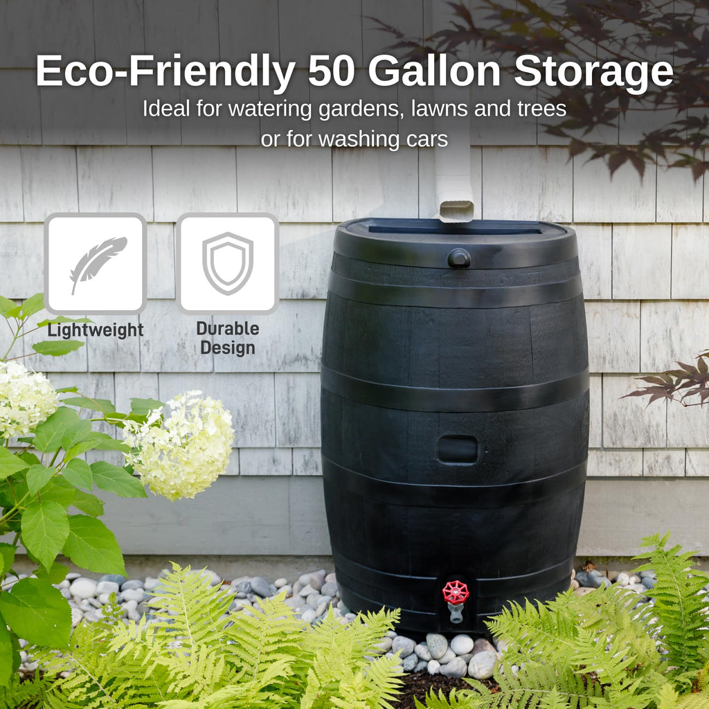 50-Gallon Recycled Plastic Rain Barrel E30306