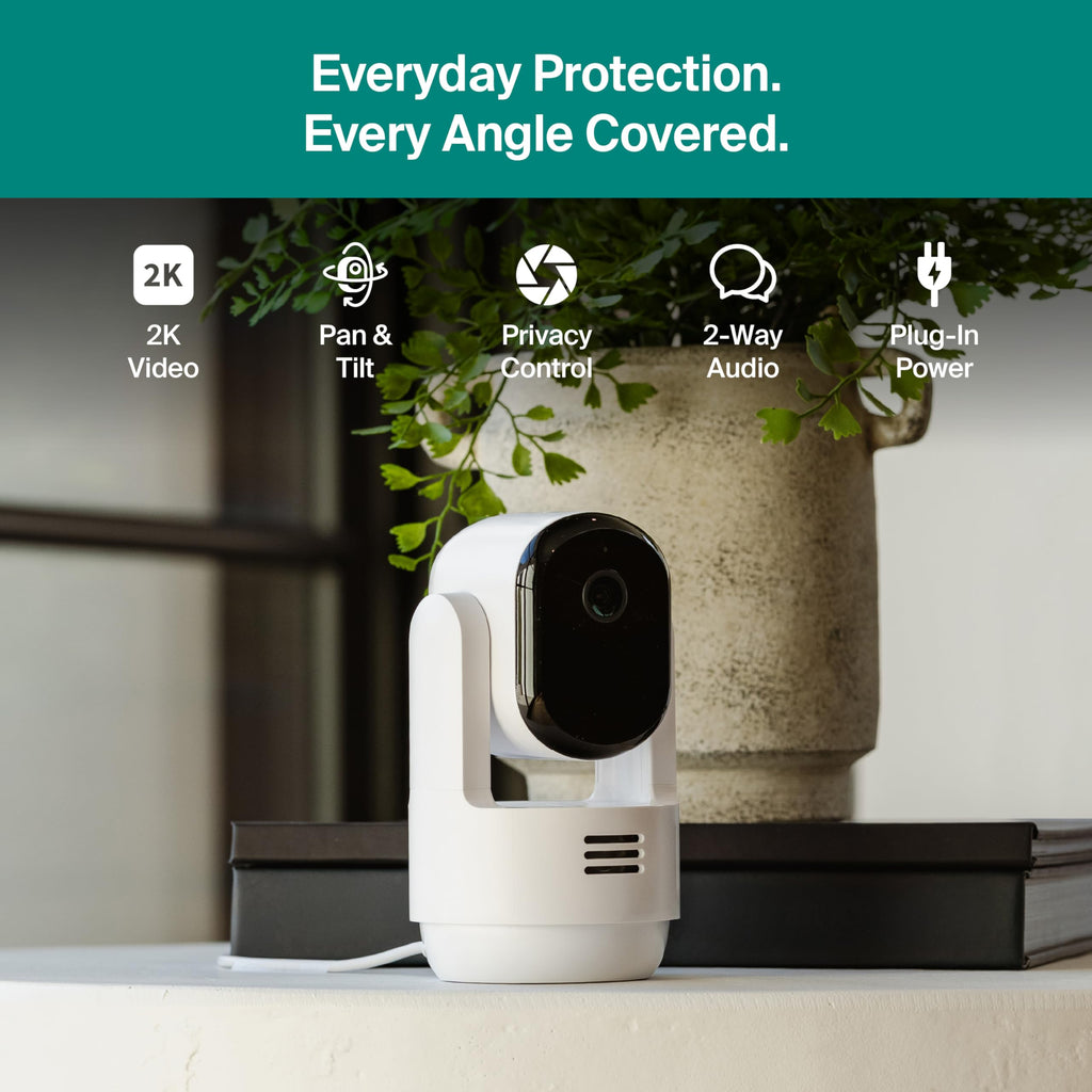 Indoor Pan Tilt Zoom Security Camera 2K Wired 2-Cam J95980