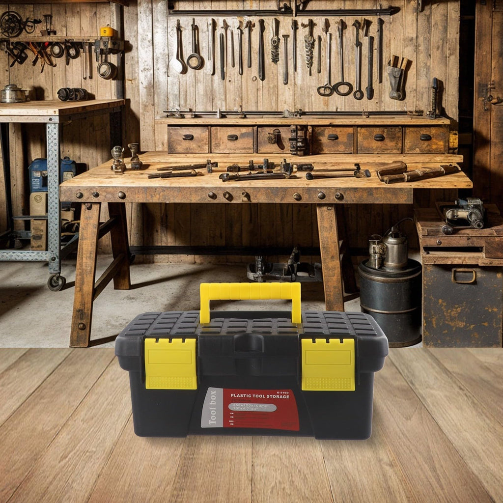 Black 10 Inch Plastic Tool Box I909