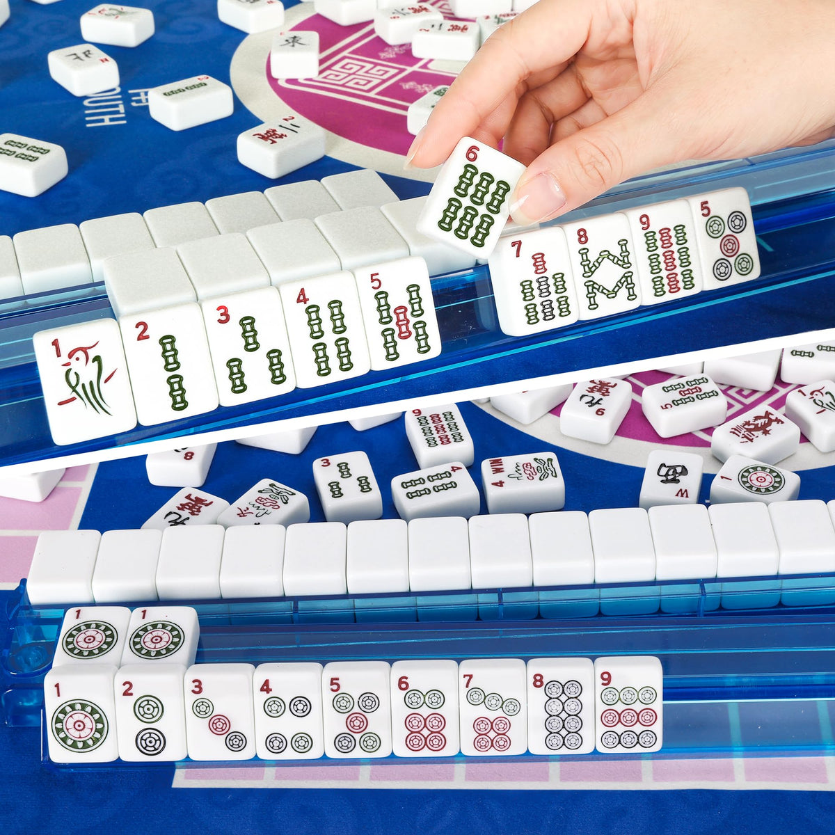 Mahjong Game Set with Racks, 166 Tiles & Bag B104849