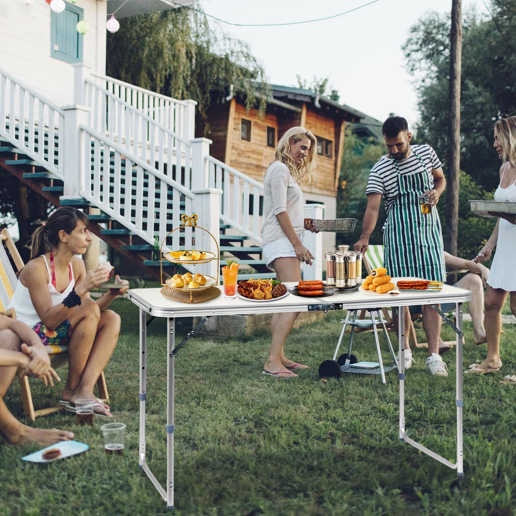 Folding Portable Camping Table White C598042