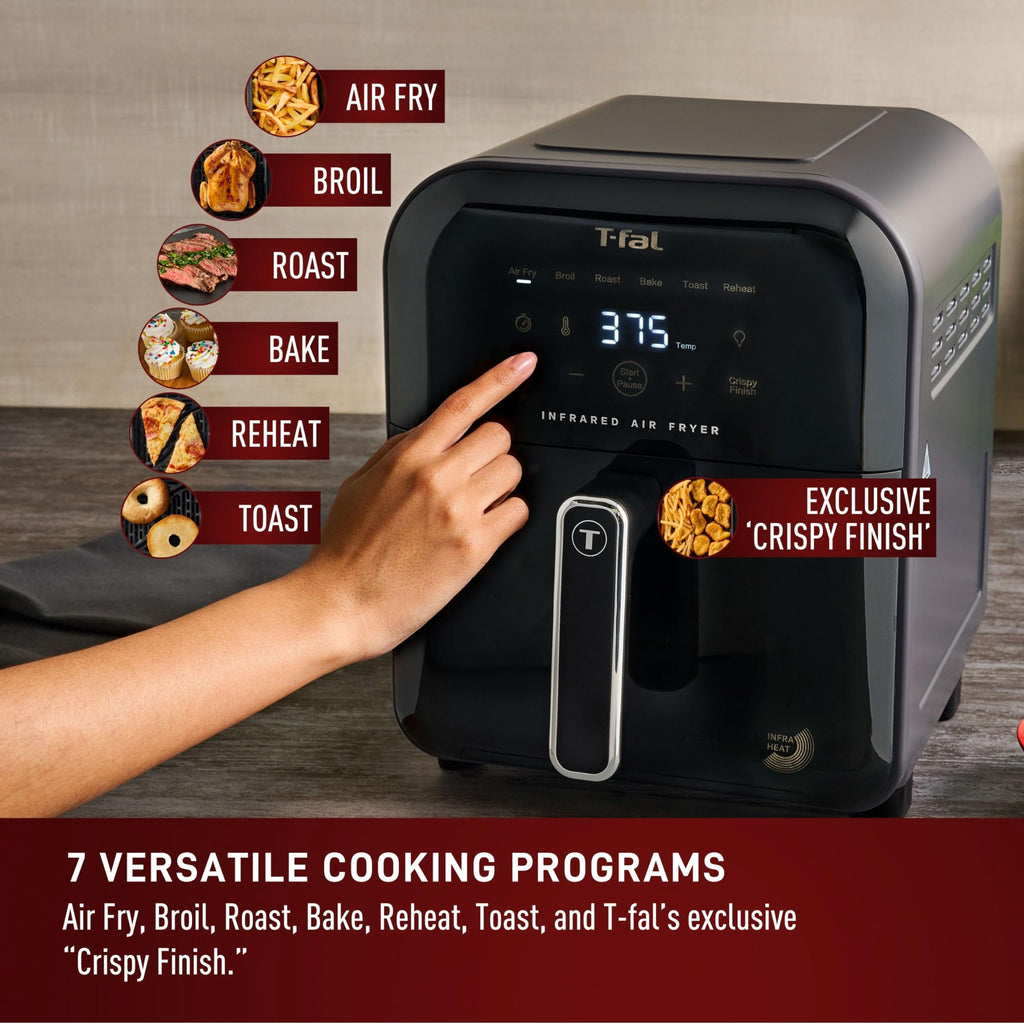 Infrared Air Fryer Toaster Oven Combo, 6 Qt Digital Touch Screen, 1550W, Black Z1498