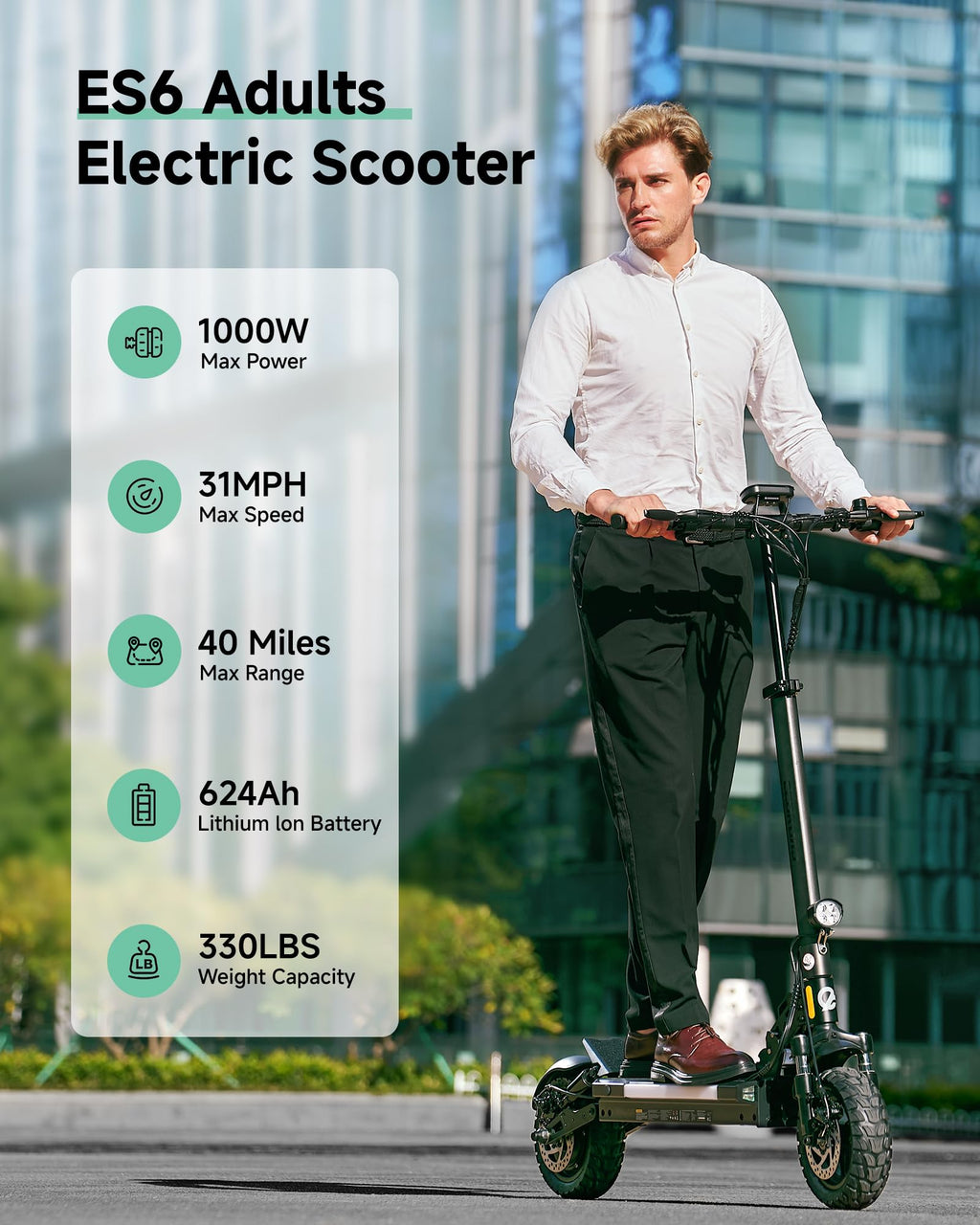 Electric Scooter Adults 1000W Peak Motor Up to 31 MPH V604736
