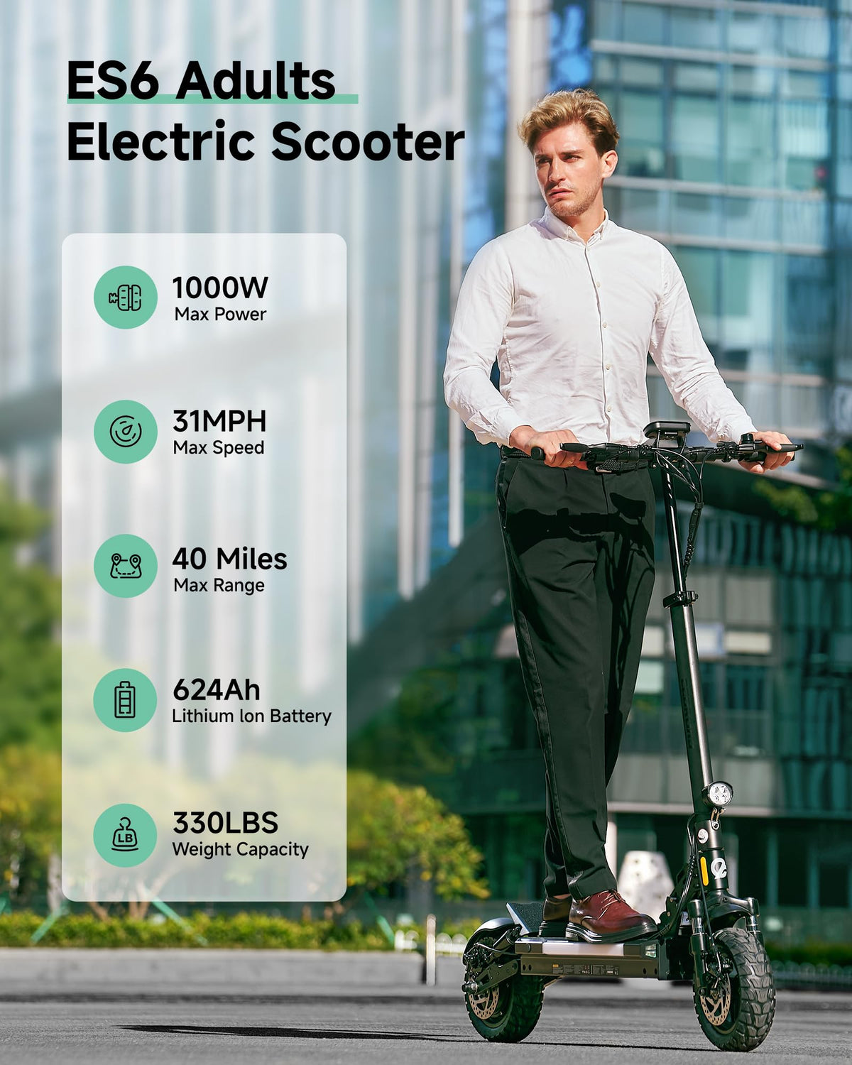 Electric Scooter Adults 1000W Peak Motor Up to 31 MPH V604736