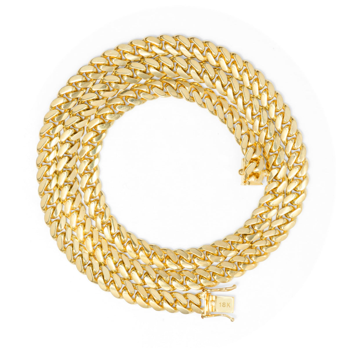 18k Yellow Gold Cuban Link Chain Necklace B40470