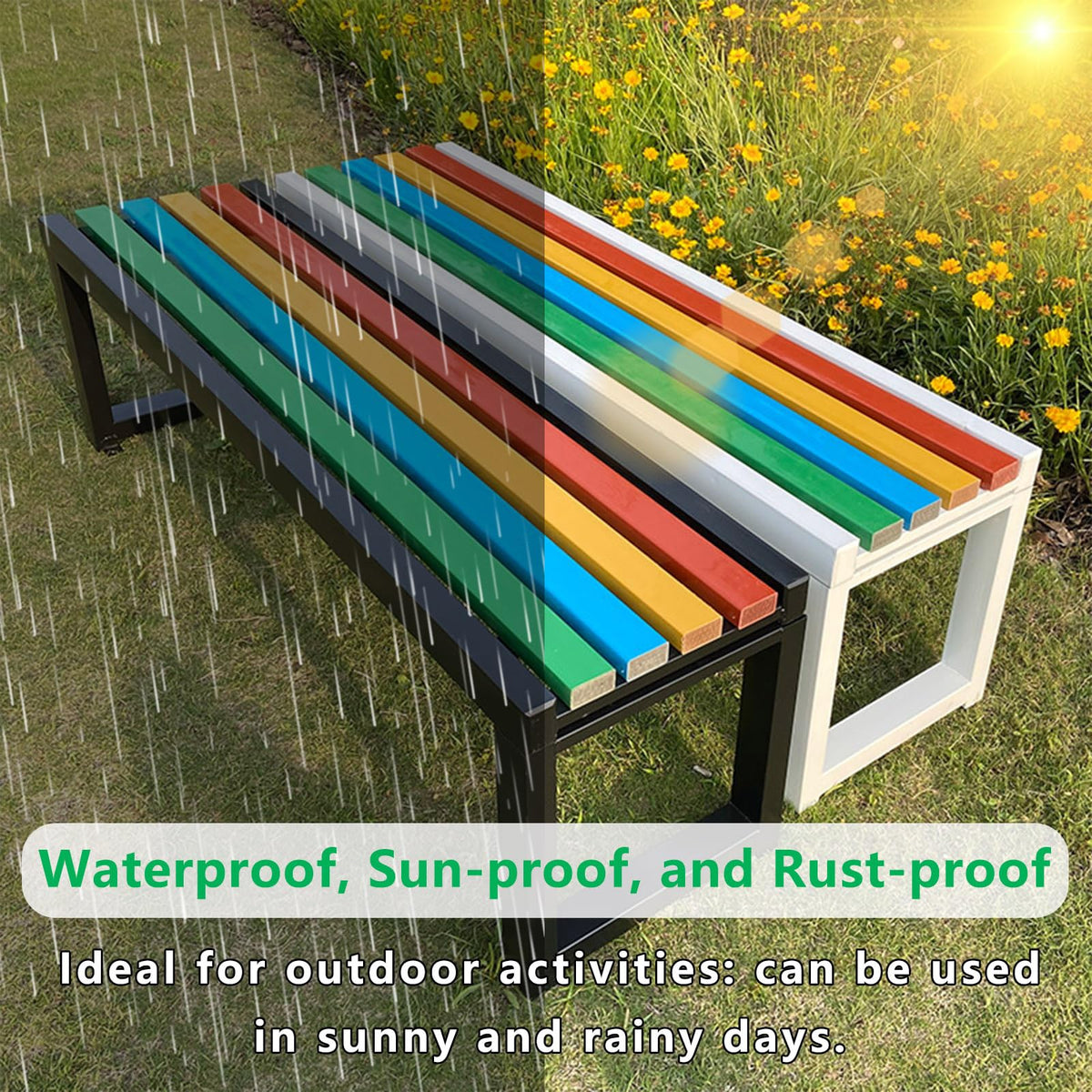 Cast Iron Outdoor Bench Carbonized Finish 150x40x45cm E1687