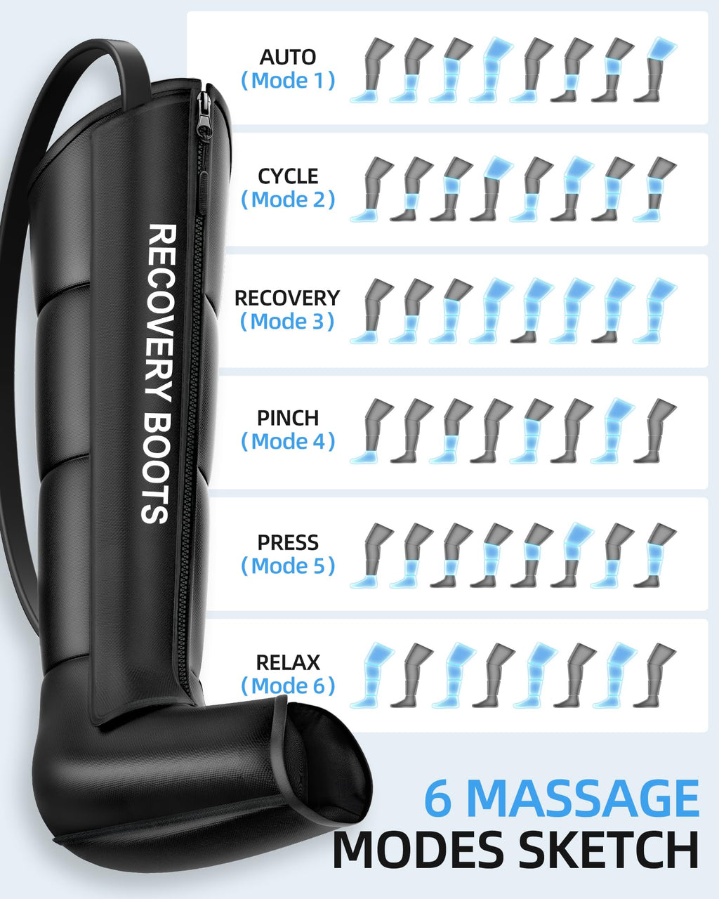 Air Leg Massager with Compression Boots Q45286