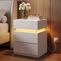 LED Nightstand with Charging Station, 3 Drawers D6502