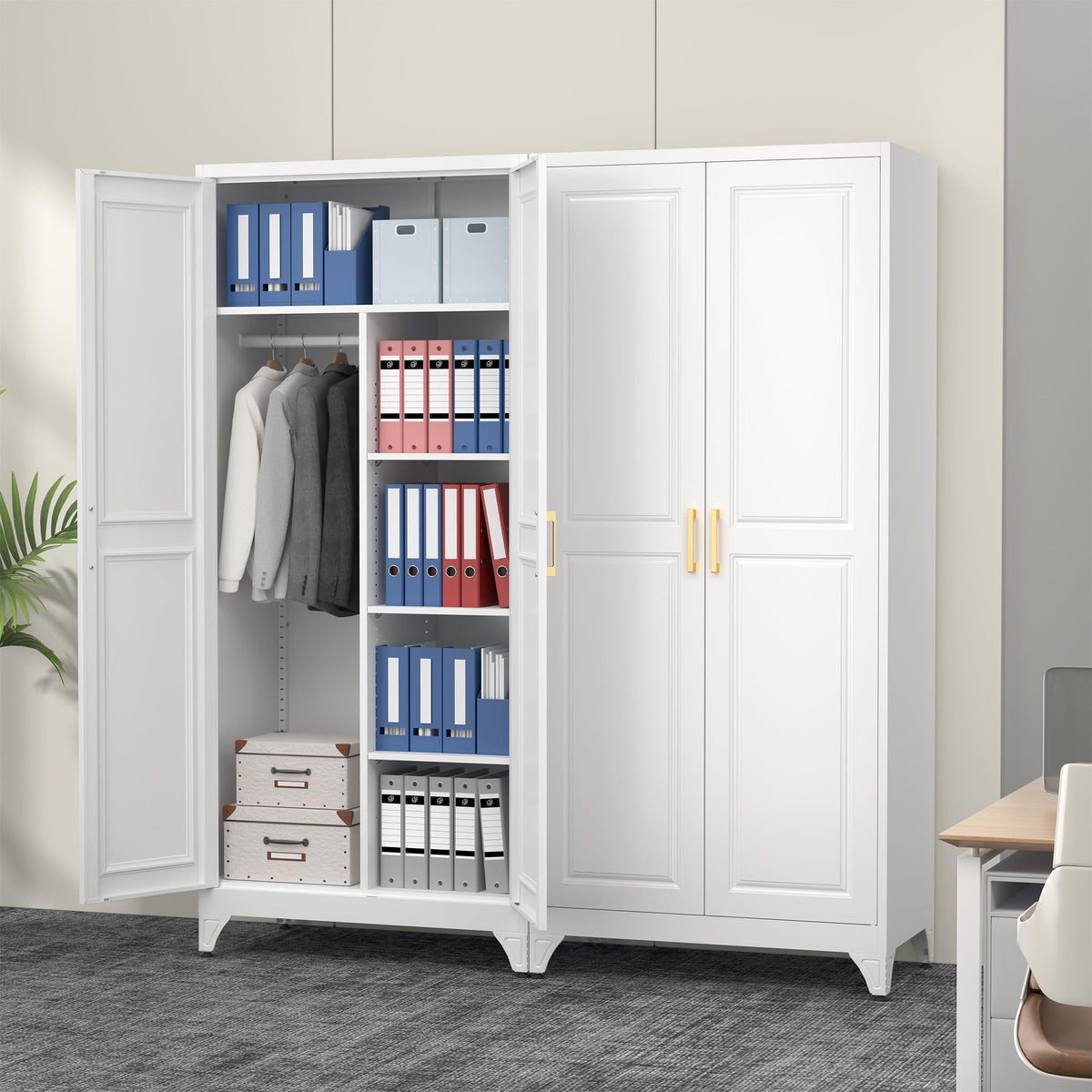 Metal Armoire Wardrobe Closet with 2 Doors M541