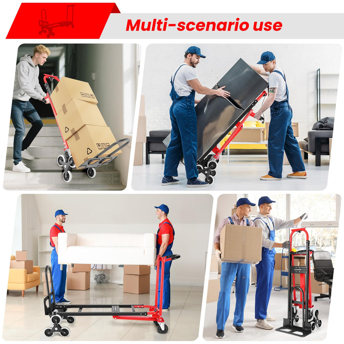 Heavy Duty 1000LBS 3 in 1 Convertible Folding Hand Truck Dolly Cart with Solid Wheels X934