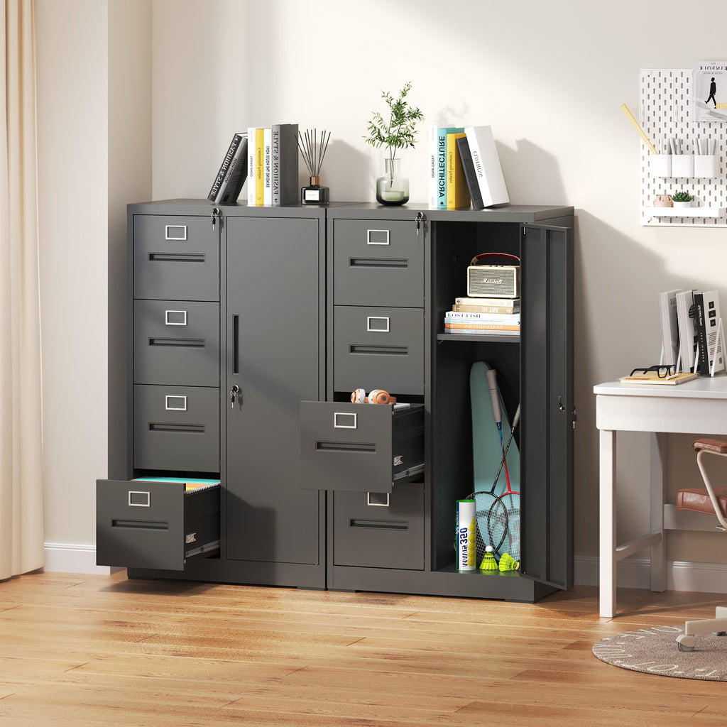 4 Drawer Metal File Cabinet with Lock T7252
