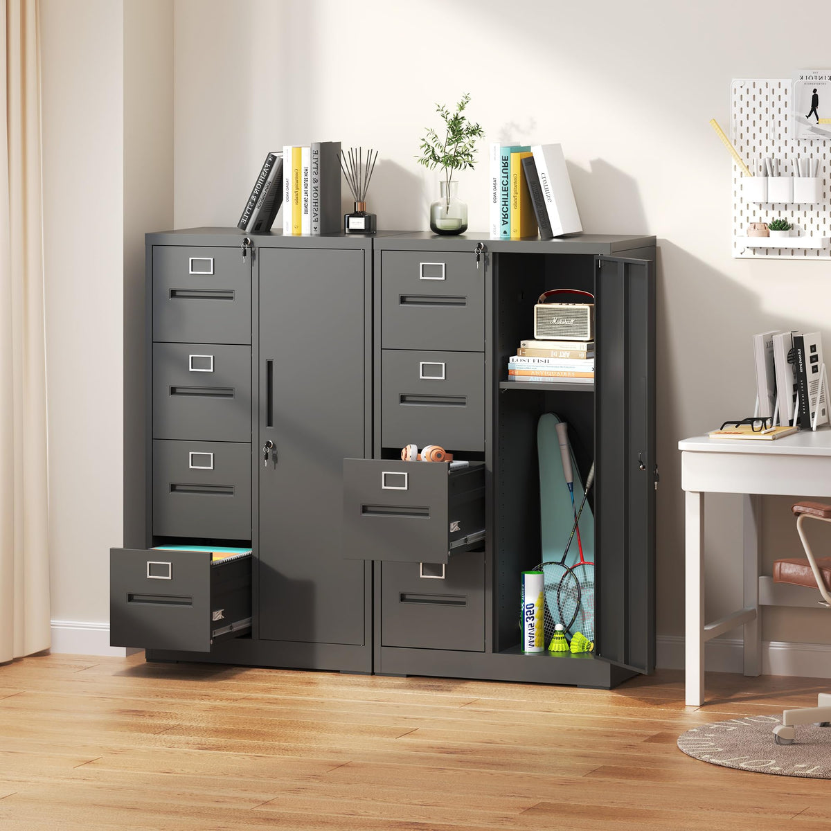 4 Drawer Metal File Cabinet with Lock T7252