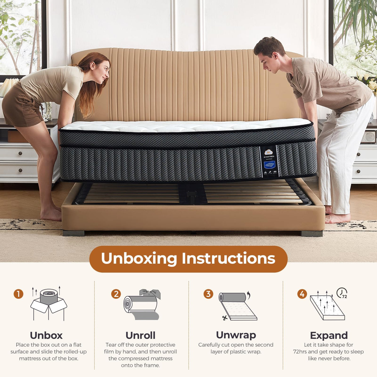 10 inch Full Size Hybrid Mattress in a Box Z6926