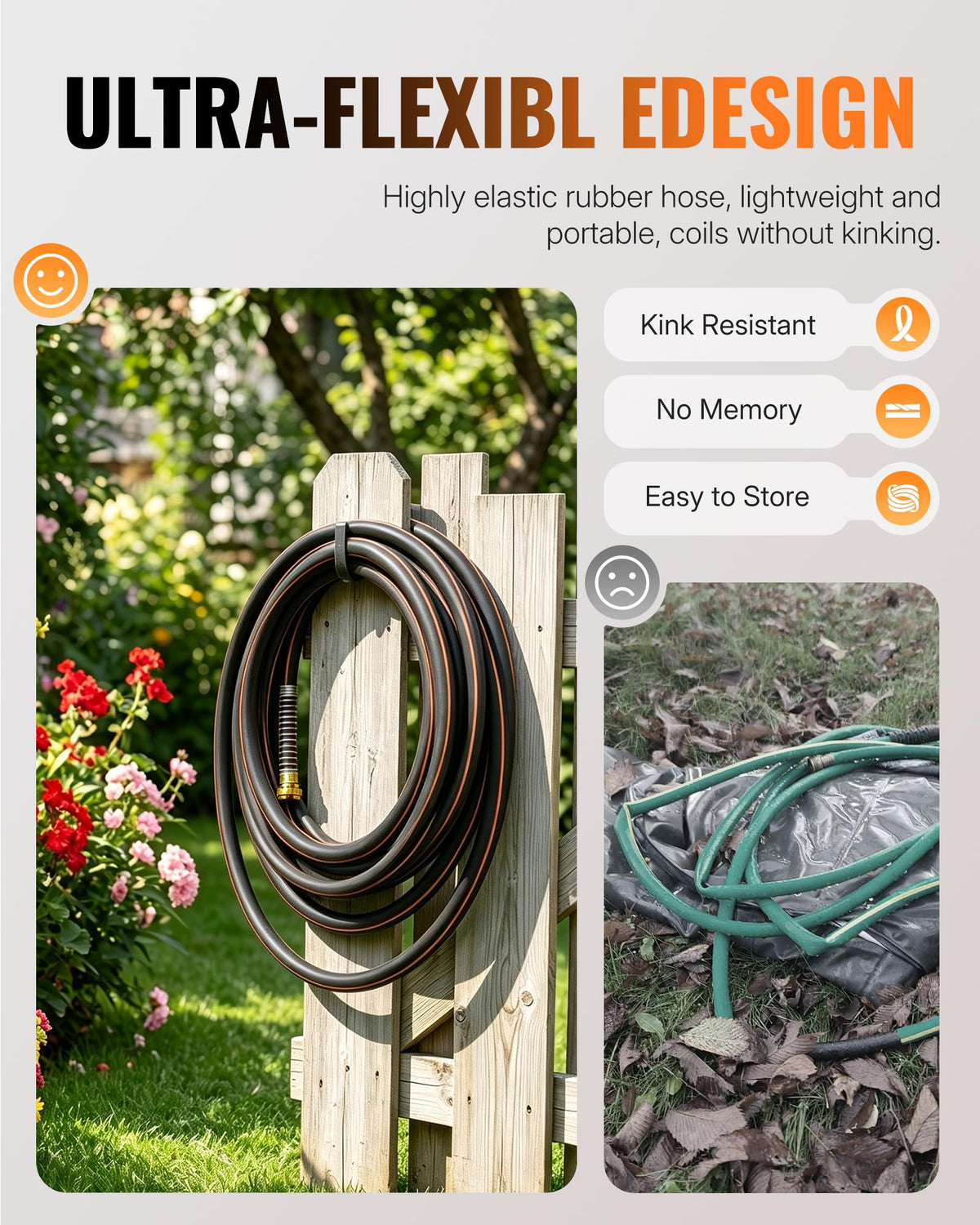 Heavy Duty Rubber Garden Hose 50FT x 3/4" Z9308
