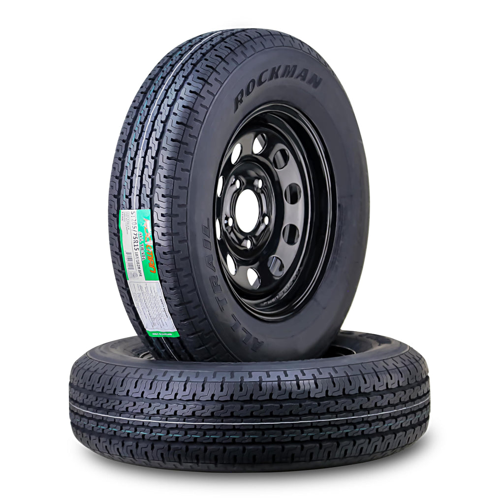 ST205/75R15 8-Ply Trailer Tire Wheel Black Mod Rim Pk2 G87265